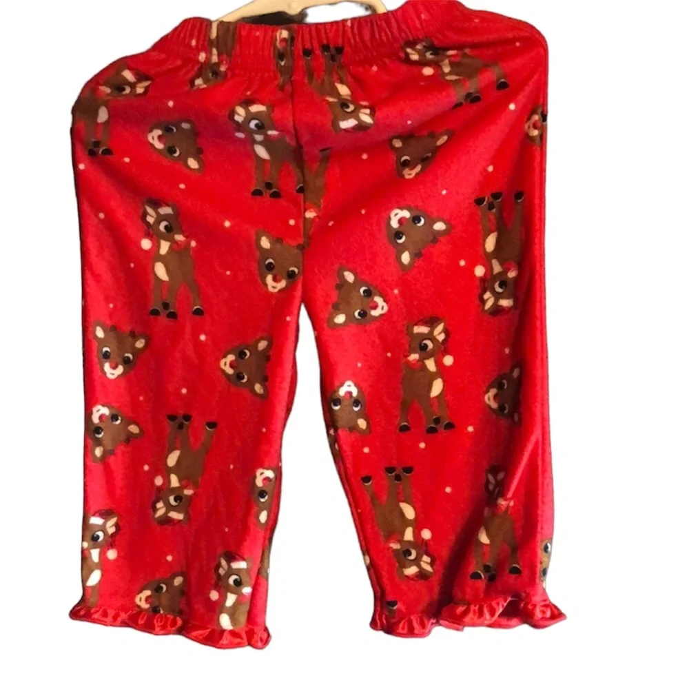 Girls Rudolf reindeer Christmas pajamas set